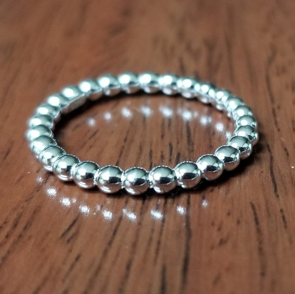 Stackable Sterling Silver Bead Ring - image 1